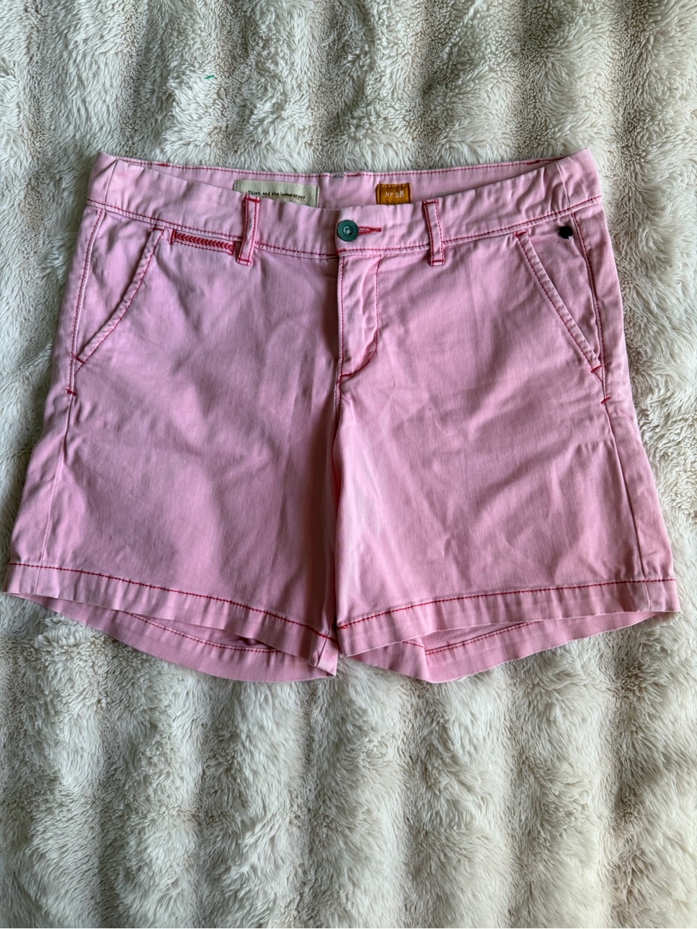 Pilcro Light Pink Cotton-Blend Bermuda Shorts